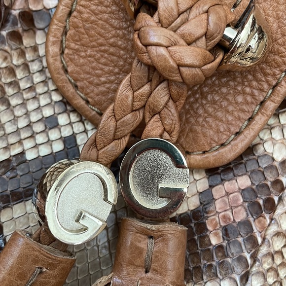 GUCCI Beige/Tan Python Snake Skin and Leather Large Marrakech Hobo Bag - Picture 15 of 16